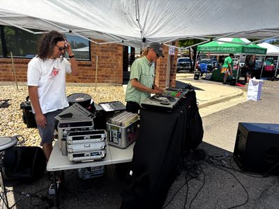 DJs spinning music at Coal Mine Festival hosted by SideQuest Events in Littleton, CO